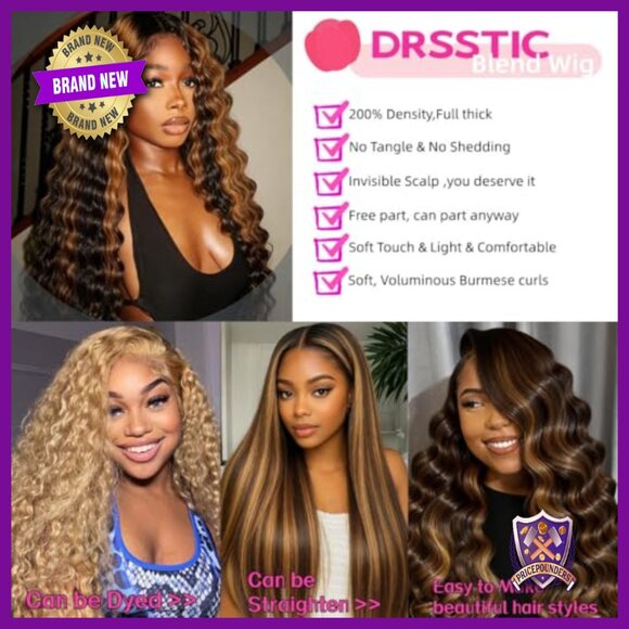 28 Inch Deep Wave Lace Front Wig Human Hair Glueless Pre Plucked